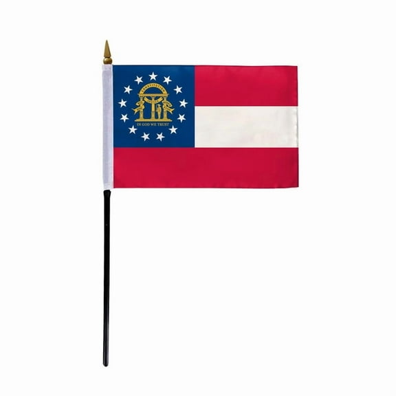 AGAS Georgia state flag on sticks 4x6 Inch