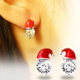 thumbnail image 2 of SUSHANG Christmas Rhinestone Earrings Christmas Hat Snowman Earrings Inlaid Earrings Studded Snowman Hat Earrings Red Hat Earrings for Women, 2 of 6