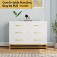 thumbnail image 5 of Homhougo Dresser for Bedroom 6 Drawer White with Wide Drawers and Metal Handles, Wooden Dressers and Chests of Drawers, Dresser Organizer for Living Room Hallway Entrywa, 5 of 7