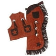 thumbnail image 2 of Tough 1 Western Chaps Kids Vest Set Stars Adjust Snaps M Rust 63-360, 2 of 2