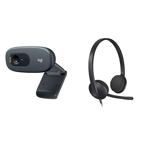 Auriculares Logitech H340 USB estéreo para Windows y Mac, color negro