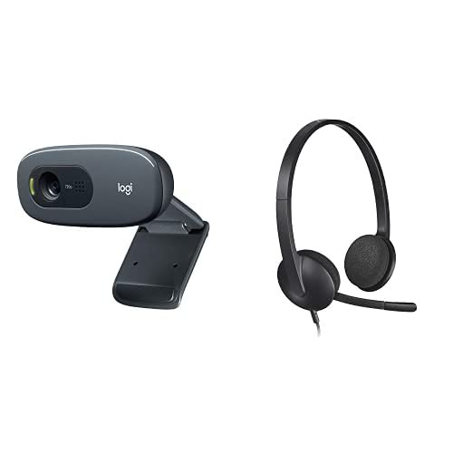 Auriculares Logitech H340 USB estéreo para Windows y Mac, color negro
