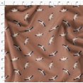 thumbnail image 4 of Soimoi Brown Poly Georgette Fabric Flying Stork Bird Decor Fabric Printed Yard 42 Inch Wide, 4 of 5