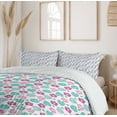 thumbnail image 6 of Ambesonne Tropical Duvet Cover Sets, Flowers Garden Art, 2-Queen, Pink Turquoise, 6 of 7