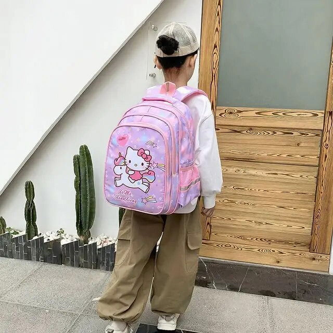 MINISO Hello Kitty School bag for Girls Primary Students Grades 1 6 Large Capacity Cute Backpack for Children 6 12 Years Old Walmart