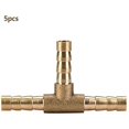 thumbnail image 2 of Conector en T de latón, 5 piezas de accesorios de tubería en T para manguera de aire/agua/aceite/gas, junta de tubería de latón(6 mm),, 2 of 5
