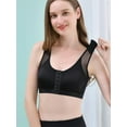 Women Post-Surgical Sports Support Bra Front Closure with Adjustable Straps Wirefree Back