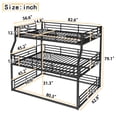 thumbnail image 2 of Harper & Bright Designs Triple Bunk Bed Full XL Over Queen over Queen with Safety Guardrails, Metal Floor Bunk Bed Frame for Boys and Girls, Black, 2 of 12