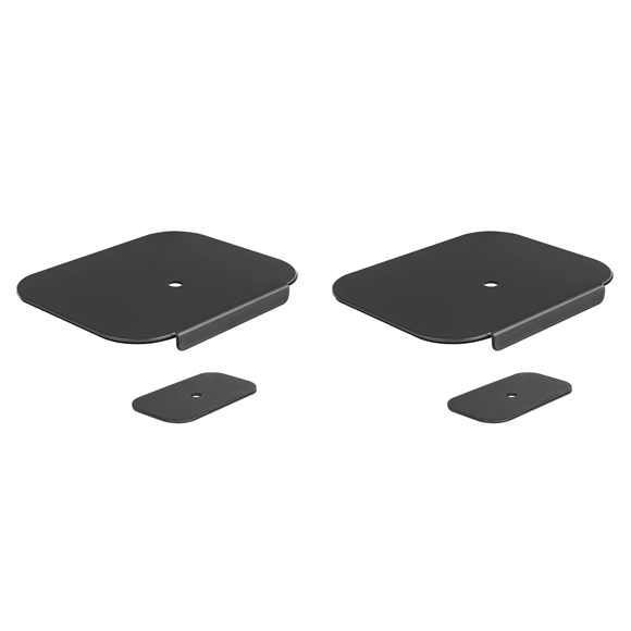 2X Adjustable Monitor Mount Plate Reinforcement for Enhanced Monitor Stand Stability Supports Angles and Heights,2 x Monitor Mount Plate,Black