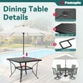 thumbnail image 3 of Pamapic 4-Person Gray Square Outdoor Patio Dining Set with Swivel Chairs, 3 of 7