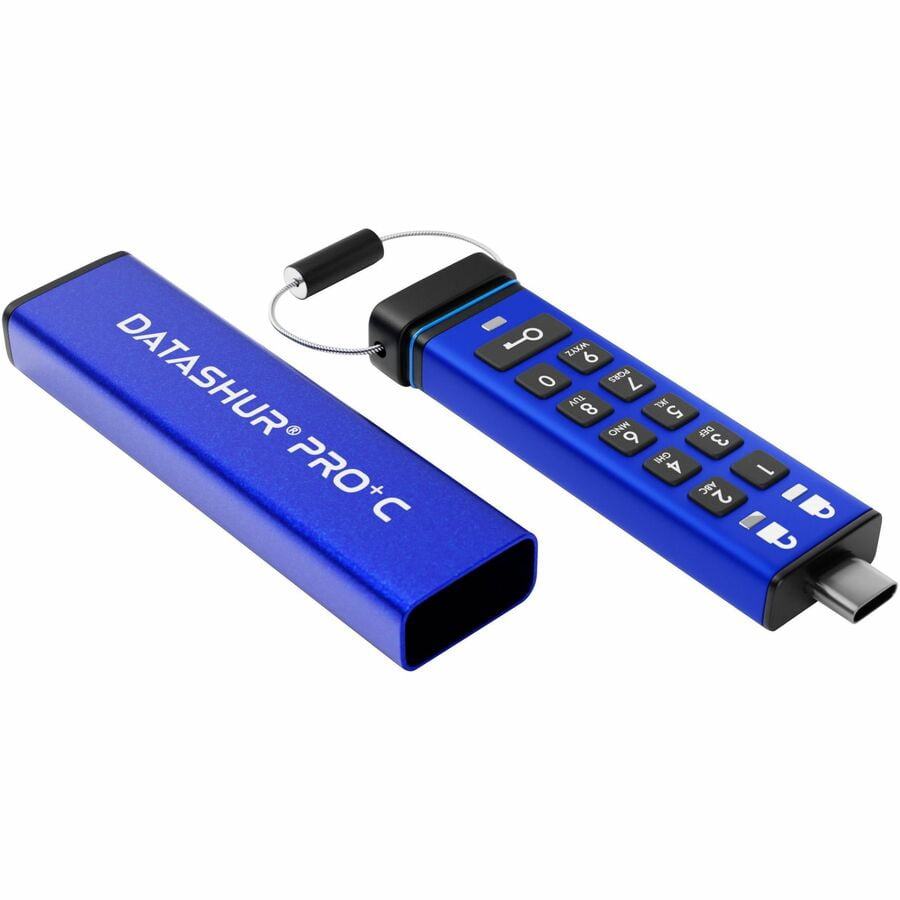 iStorage datAshur PRO+C 512GB | FIPS 140-3 Level 3 Certified | Secure USB Type-C Hardware Encrypted Drive | PIN protected | Type C-A adapter included - TAA Compliant - 512 GB - USB 3.2 (Gen 1) Type...