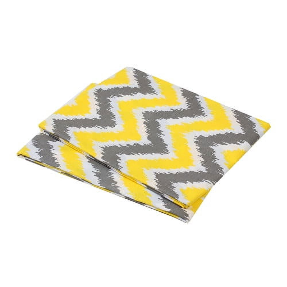 Bacati - MixNMatch Zigzag Crib/Toddler Bed Fitted Sheets 100% Cotton Percale, Grey, 2-Pack