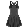 thumbnail image 4 of Haitryli Womens Shiny Metallic Sleeveless A Line Flared Dress Swimsuit U Neck Stretchy Tank Dress Black S, 4 of 7