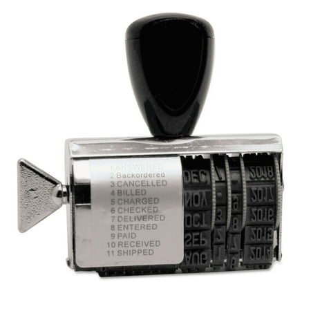 Identity Group Rubber 11-Message Dial-A-Phrase Stamp, Dater, Conventional, 2 x 3/8 -USST2754