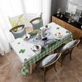 thumbnail image 4 of St. Patrick's Day Rectangle Tablecloth, Cute Puppy Shamrock Hat Dog Green Plaid Waterproof & StainResistant Tablecloth, Washable Oil-proof Table Cover for Dining/Party/Wedding/Camping/Buffet 52x70 In, 4 of 9