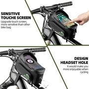 ROCKBROS Bike Frame Bag Bike Phone Mount Bag Bicycle Phone Holder with Side Bags Bike Top Tube Bag for Cycling Mountain Road Bike Pouch Accessories Storage Bag