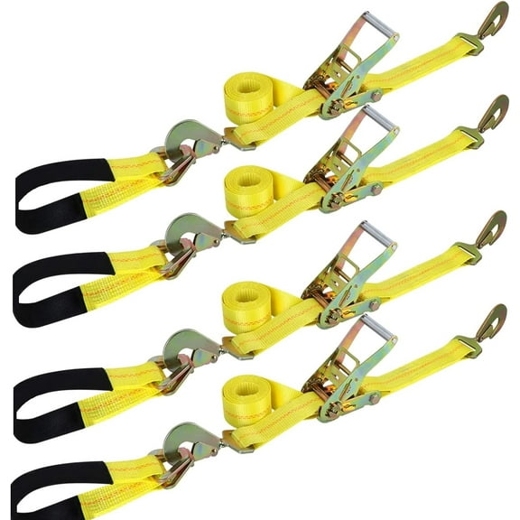 Car Tie Down System - Pack of 4 - Rated 10,000 LB