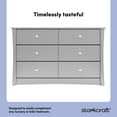 thumbnail image 6 of Storkcraft Crescent 6 Drawer Children's Nursery Double Dresser, Pebble Gray, 6 of 13