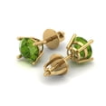 thumbnail image 2 of Clara Pucci 1.5Ct Natural Peridot Round Cut VVS1 Screw Back Stud 18k Solid hypoallergenic Gold Designer Earrings For August, 2 of 7