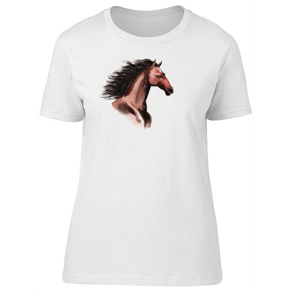 Water Brush Brown Horse T-Shirt Men -Image by Shutterstock, Male Small