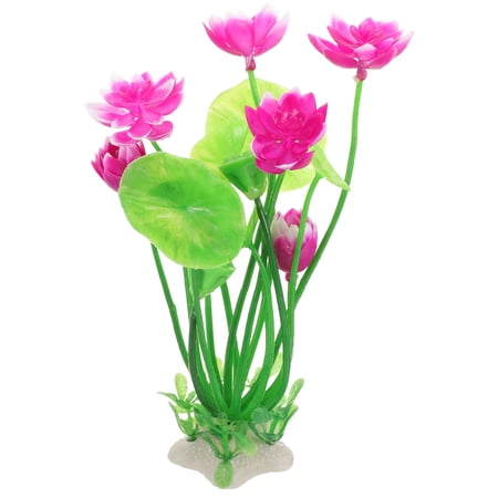 TABLZONE Assorted Color Aquarium Lotus Flower Decorative Artificial Plant for Fish Tank