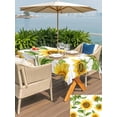 thumbnail image 6 of 52x70 Inch Outdoor Tablecloth with Umbrella Hole Zipper Rectangle Yellow Sunflowers Rectangular Tablecloths Outside Waterproof Summer Spring Country Flowers Patio Table Cloth Cover for Picnic Party, 6 of 8