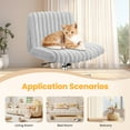 thumbnail image 4 of COOLHUT Office Chair Armless Criss Cross Legged Chair, Teddy Fabric Comfy Home Office Desk Chairs, Wide Seat Vanity Task Computer Chair, Gray, 4 of 15