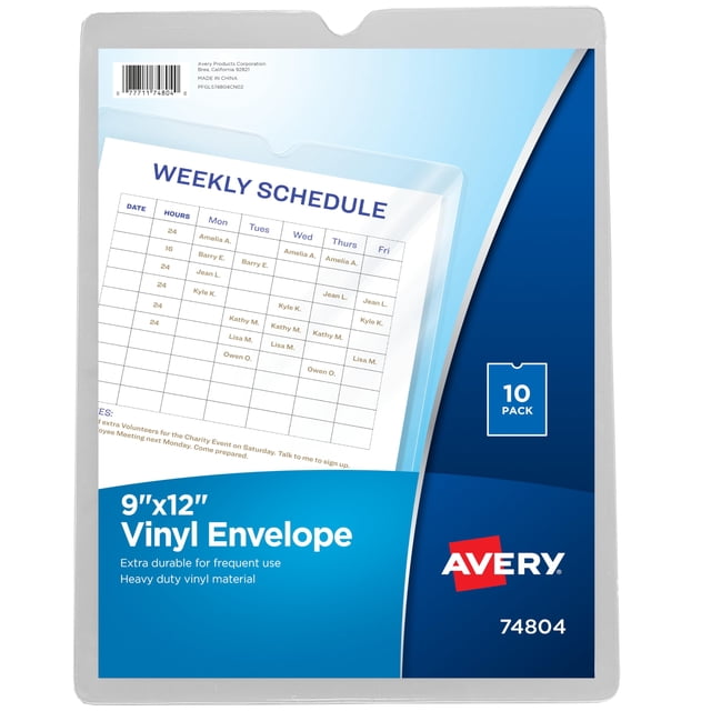 Sobres de archivo, organizador de documentos de viaje Avery, 9 x 12 pulgadas