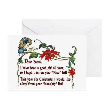 Naughty Or Nice Christmas Photo Cards CafePress - Naughty Boys For Christmas - Greeting Card, Blank Inside Glossy ()