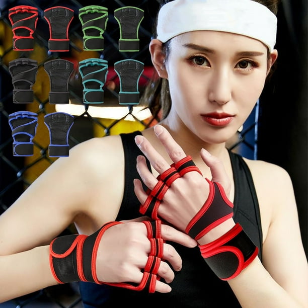 Guantes de Entrenamiento de Medio Dedo para Hombre y Mujer: Levantamiento de Pesas, Gimnasio, Ciclismo, Entrenamiento Cruzado con Protección para Callos y Soporte para Muñecas, Agarre Antideslizante