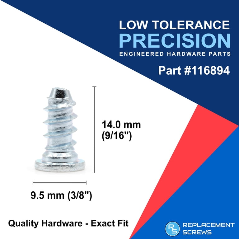 Replacement Euro Screws for IKEA 116894 (HEMNES, BRIMNES, etc