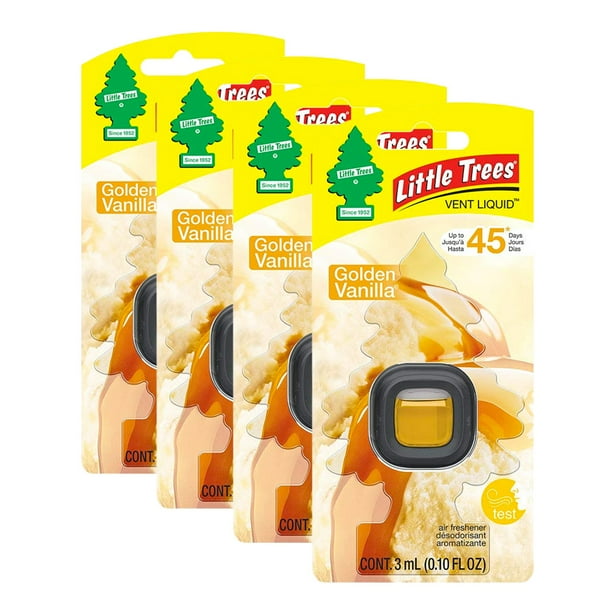 Little Trees Vent Liquid Car Air Freshener, 4PACK (Golden Vanilla