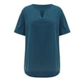 thumbnail image 5 of WERYOUNG Mens T-Shirts Casual Summer Plain Short Sleeve Cotton Linen T Shirts Stand Collar Button V Neck Beach Shirts Soft Top XXXXL, 5 of 9
