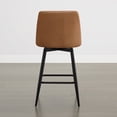 thumbnail image 4 of ReNest 27" Mid-Century Swivel Counter Height Bar Stools Set of 2 for Kitchen Island, Faux Leather Upholstery, Saddle Brown, 4 of 7