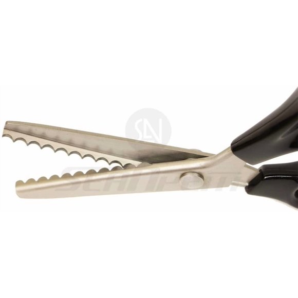 Fabric Pinking Shears Craft Scissors,Serrated Scalloped stainless Steel Handled Professional Sewing black Scissors, Scissors for Leather, Tailoring, Paper Crafts Hand shears etc. (Scalloped7mm)