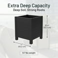 thumbnail image 4 of Tierra Verde 17-Inch x 17-Inch Flora Cube Planter Box for Patios or Decks, Black, 4 of 10