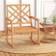 thumbnail image 6 of Costway 2 PCS Teak Wood Rocking Chair with Backrest and Slatted Seat Backyard and Lawn, 6 of 9