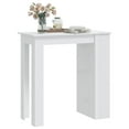 thumbnail image 2 of vidaXL Bar Table with Storage Rack High Gloss White 102x50x103.5 cm, 2 of 4