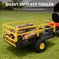 thumbnail image 3 of 22 Cu.Ft 1600Lbs Steel ATV UTV Trailer, Tow Behind Dump Cart, Heavy Duty Pull Behind with Removable Sides, Hand Pull & Foot Pedal Wagon for ATV, UTV, Lawn Mower, Tractor, Multipurpose Yard Trailer, 3 of 8