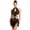Black, variant on Women Latin Jazz Dance Tassel Dress Sequin Cutout Waist Leotard Dress Black XXL