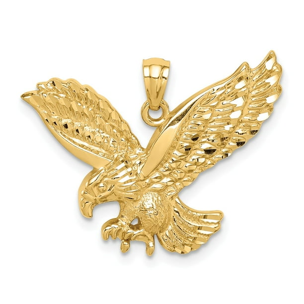 Million Charms - 14k Yellow Gold Eagle Pendant - Walmart.com - Walmart.com