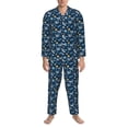 thumbnail image 3 of Fotbe Sea Turtle Pattern Long Sleeve Pajama Set for Men,Sleepwear Set,2-piece Loungewear Set,Soft PJs Comfy Nightwear with Pockets-XX-Large, 3 of 7