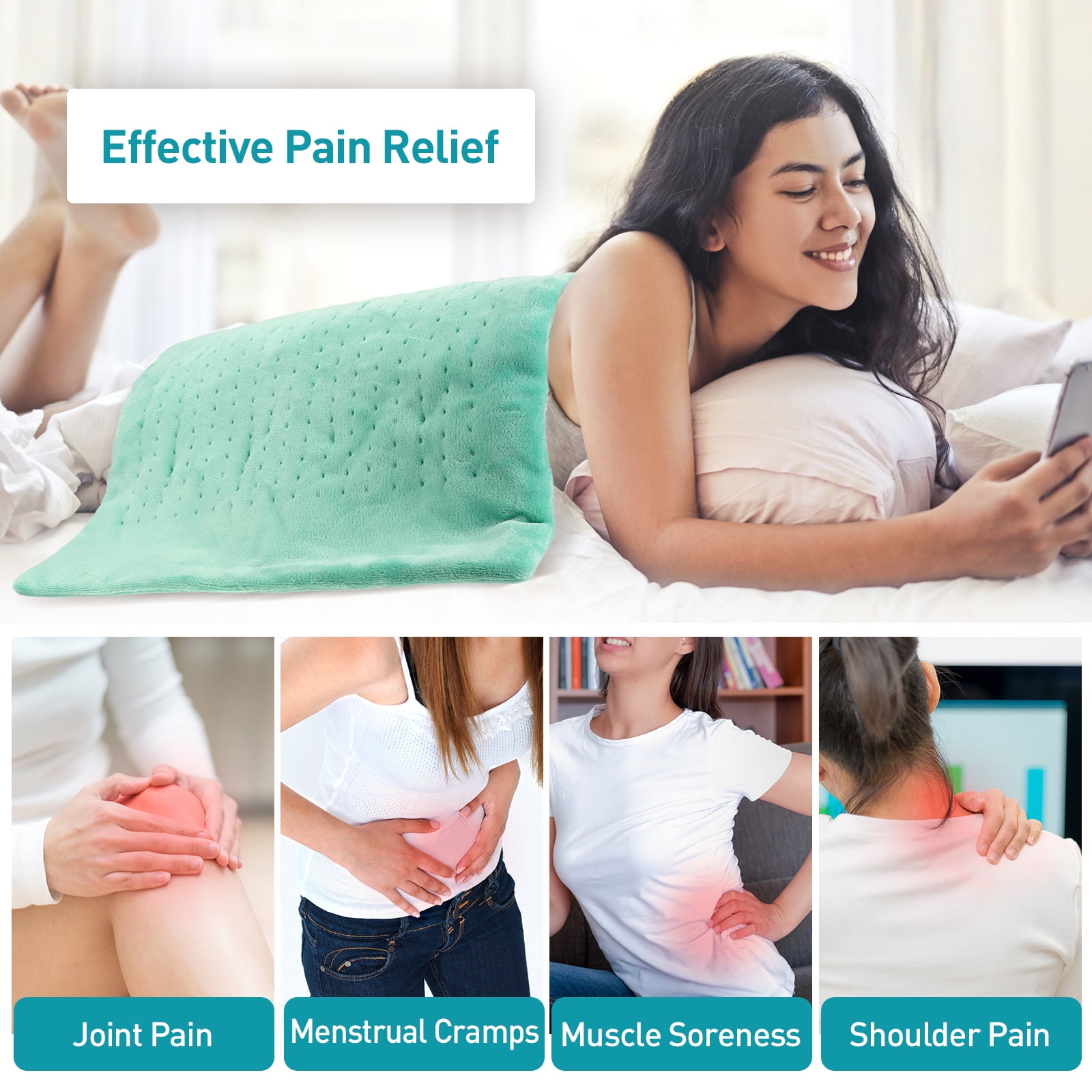 20'x24' Large Electric Heating Pad for Back Pain and Cramps Relief -Extra Large - Auto Shut Off - Heat Pad with Moist & Dry Heat Therapy Options - Hot Heated Pad
