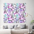 thumbnail image 2 of Daiia Eiffel Tower and Hearts Pattern Tapestry 60x51 Inches Wall Hanging Tapestry Artistic Wall Hanging Bedroom Wall Decor Living Room Tapestry Dorm Room Decor, 2 of 9