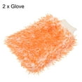 thumbnail image 3 of Uxcell Blend Washable Scratch Free Dusting Gloves Microfiber Wash Mitt, Orange White 2 Pack, 3 of 5