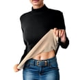 thumbnail image 4 of Splozh Dressy Tops for Women Long Sleeve Shirts for Women Crewneck Solid Undershirt Pullover Casual Lightweight Warm Blouse Tops Black,M, 4 of 7