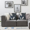 thumbnail image 2 of BANET Modern Zippered Throw Pillow Covers Home Decorative Pattern Pillowcases Square Cushion Cover for , Sofa, or LSYXLSY Inch (Navy Leaves) 22x22in, 2 of 7