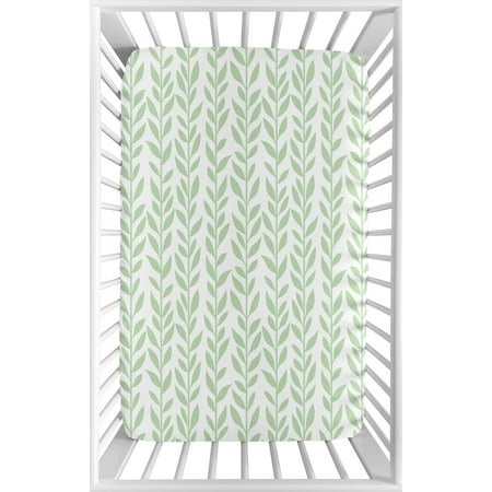 UPC: 0846480070665 | Sunflower Leaf Vine Print Mini Fitted Crib Sheet by Sweet Jojo Designs
