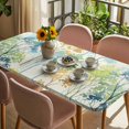 thumbnail image 3 of Watercolor Forest Colorful Table Cloths for 5 Foot Rectangle Tables, Abstract Art Modern Trees Patio Waterproof Elastic Fitted Tablecloths, Washable Rectangular Table Cover for Camping, 3 of 8