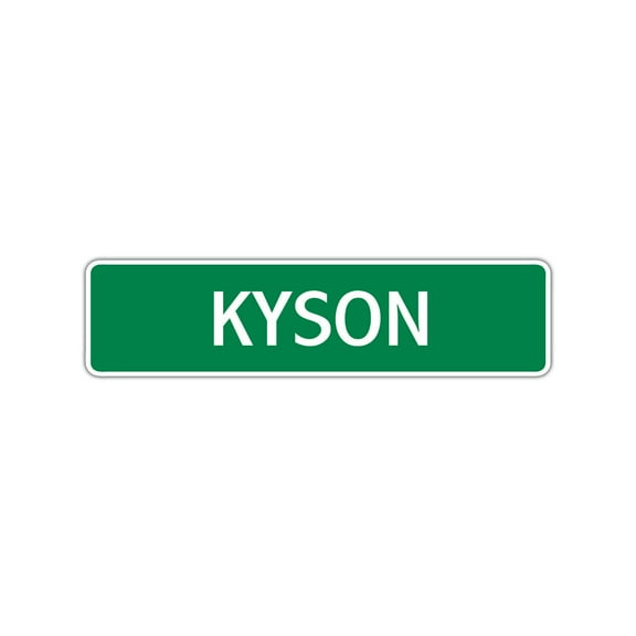 Kyson Boys Children Name Indoor Outdoor Unique Letter Printed Label Wall Plaque Decoration Aluminum Metal Sign 4"x13.5"